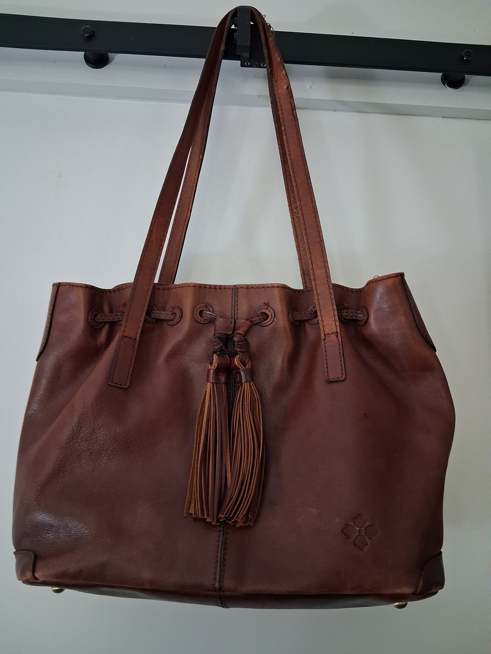 Patricia Nash Brown Leather Whitney Tassel Tote